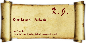 Kontsek Jakab névjegykártya